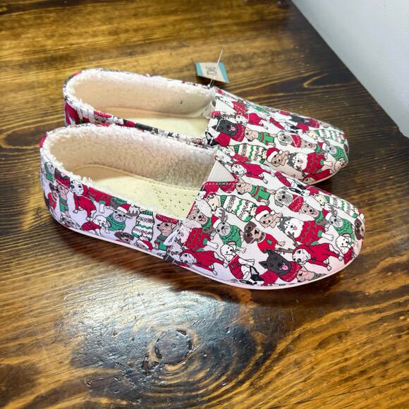 Toms Christmas Dogs Slip On Shoes Size 6 - Picture 2 of 7
